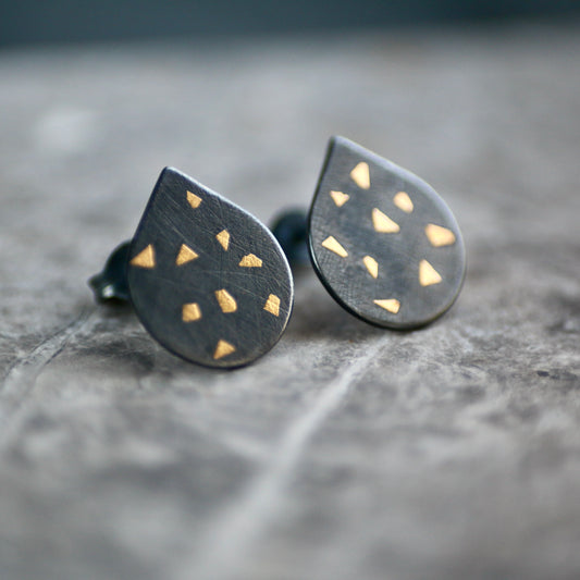 Oxidised Confetti Keum Boo Studs image 0