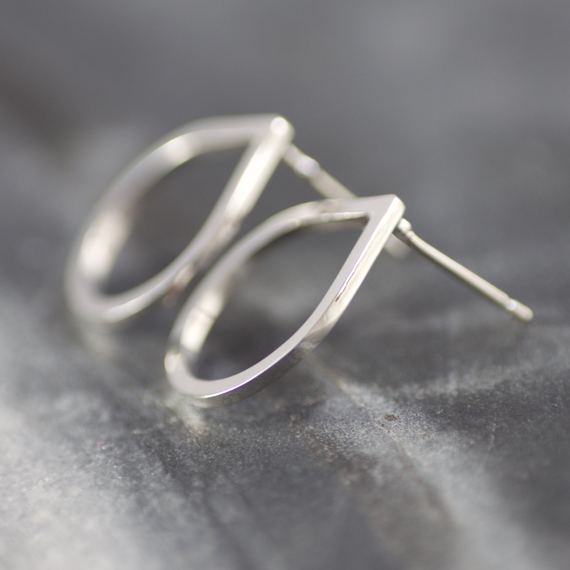LC Silver Frame Stud Earrings image 1