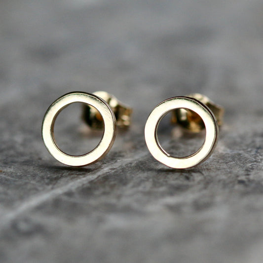 Solid Mini Polished 9ct Yellow Gold Halo Studs image 0