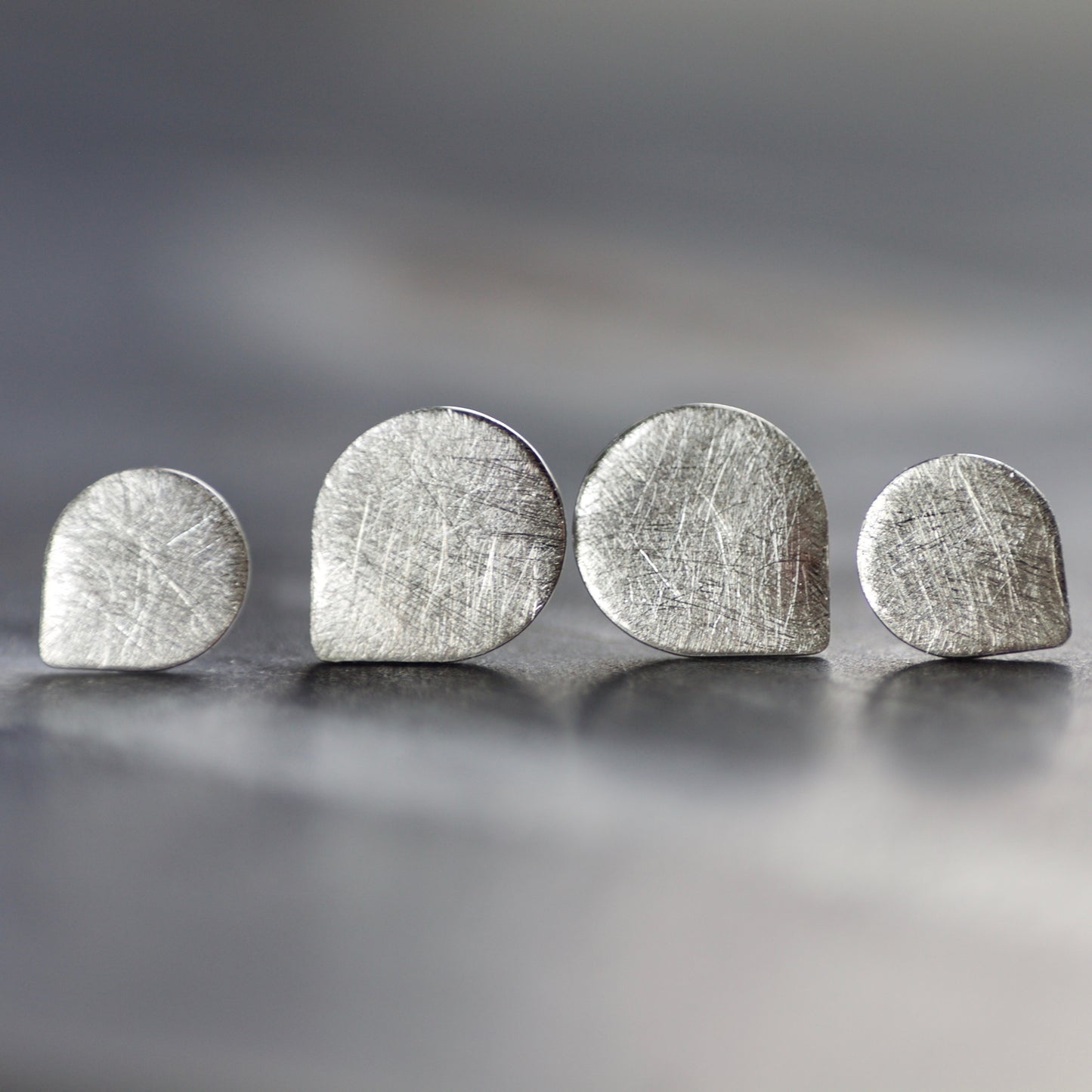 LC Medium Sterling Silver Cross Hatch Stud Earrings image 4