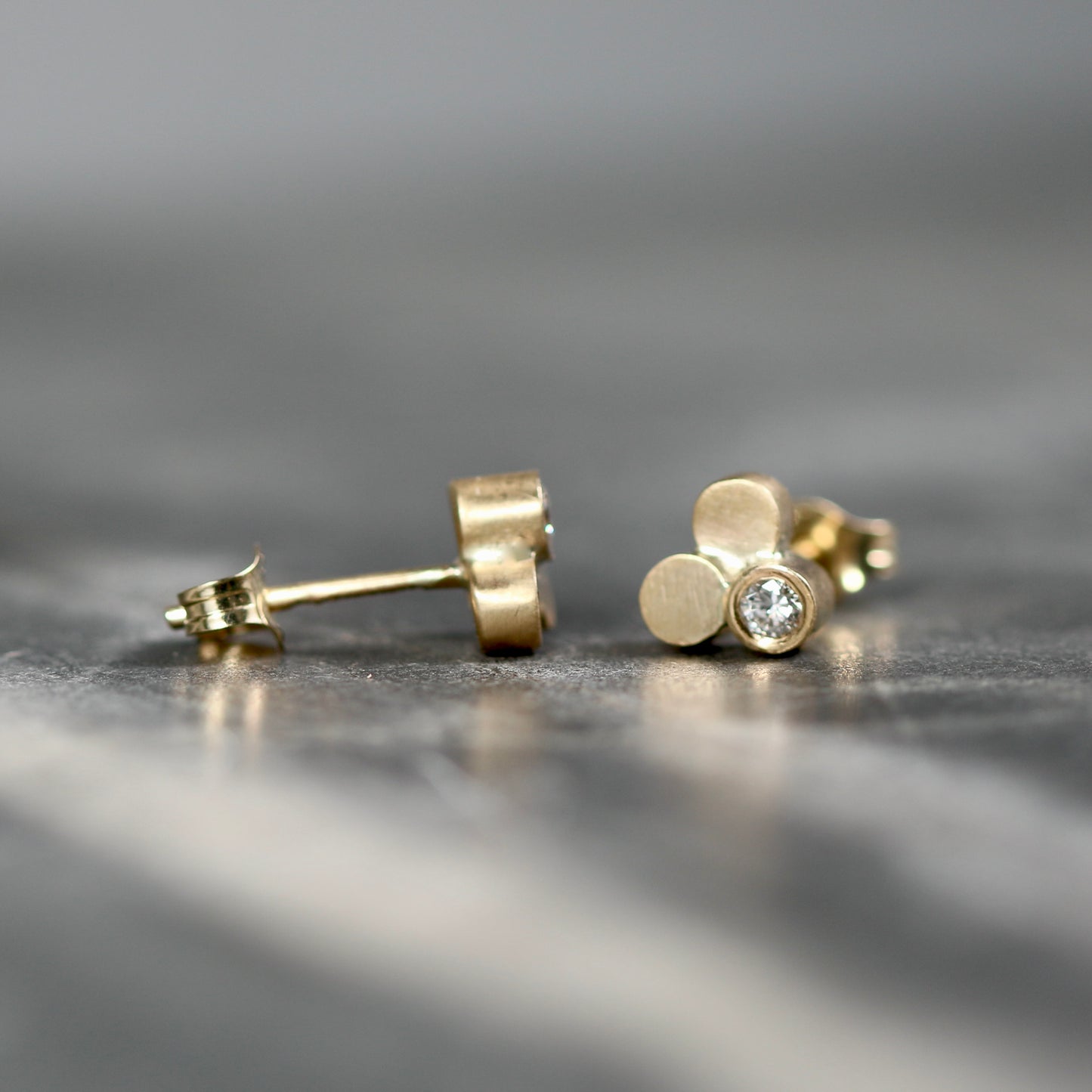 Solid 9ct Gold Diamond Cluster Stud Earrings image 3