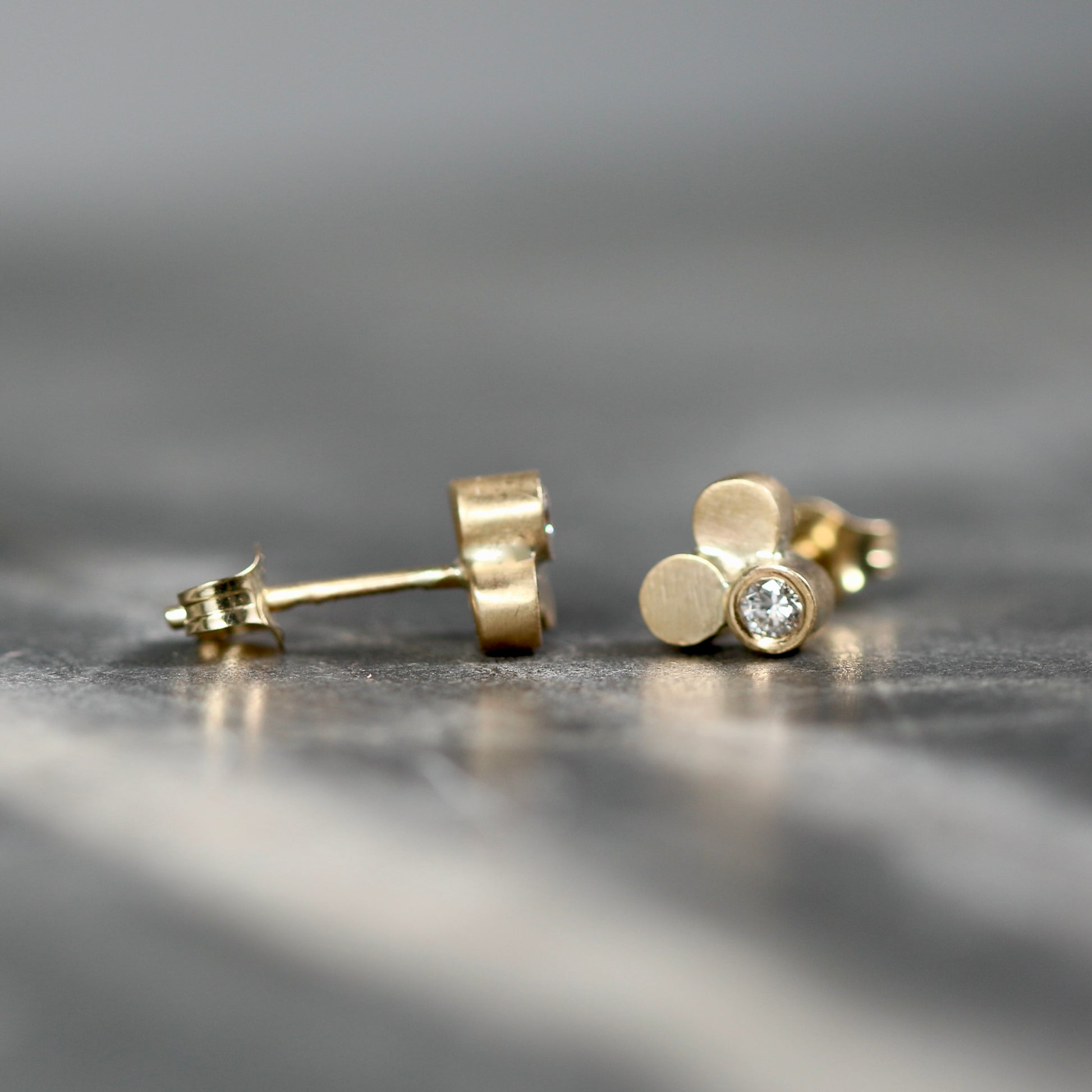 Solid 9ct Gold Diamond Cluster Stud Earrings image 3