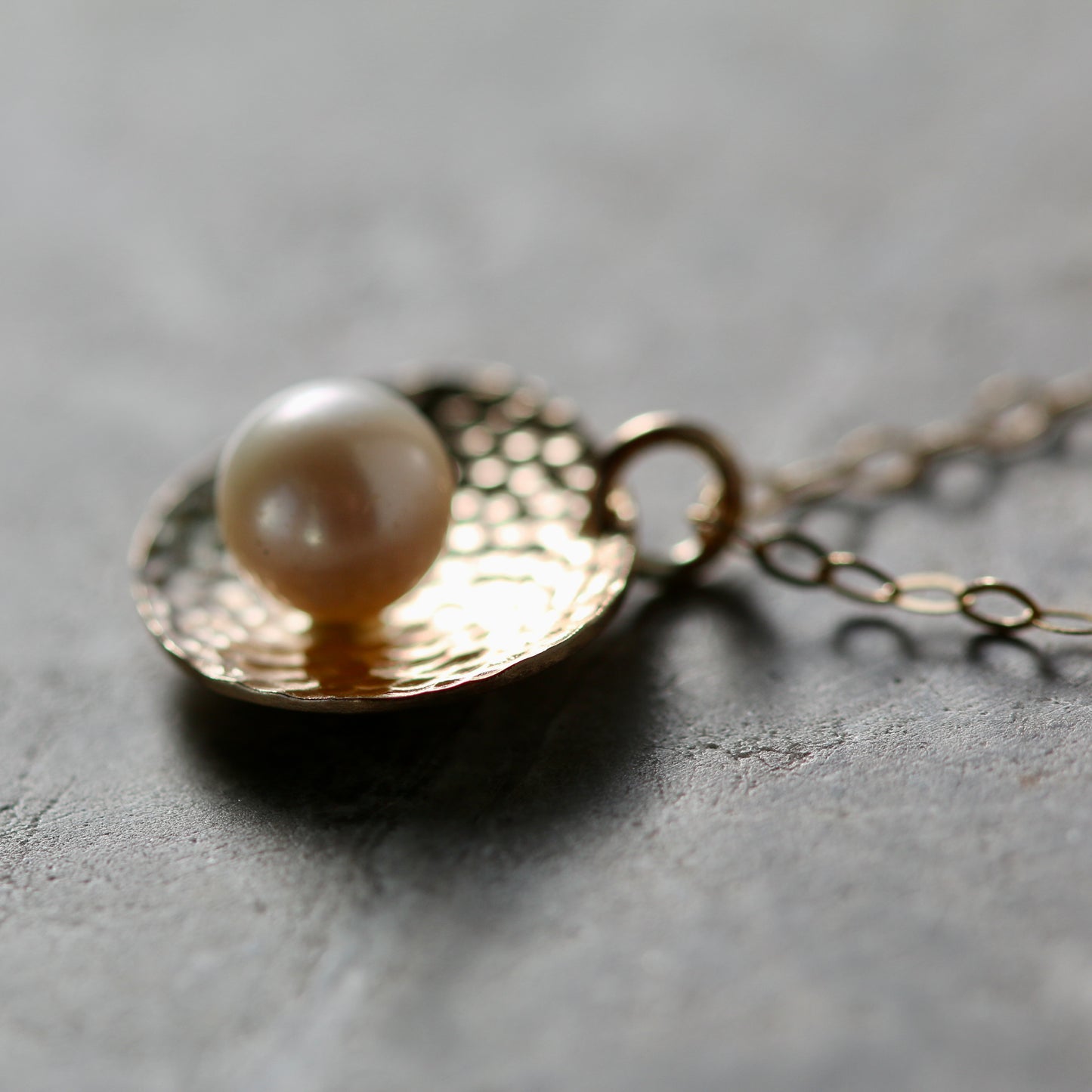 White Pearl & 9ct Gold Delicate Pendant Necklace image 1