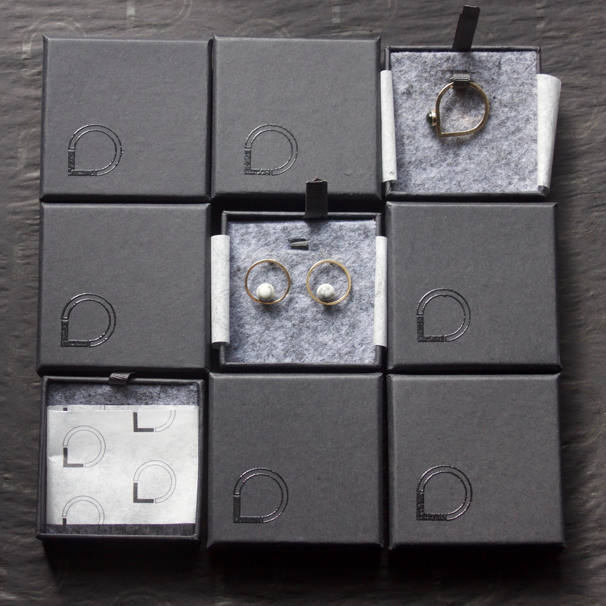 LINEAR Oxidised Mini Dip Block Stud Earrings image 5