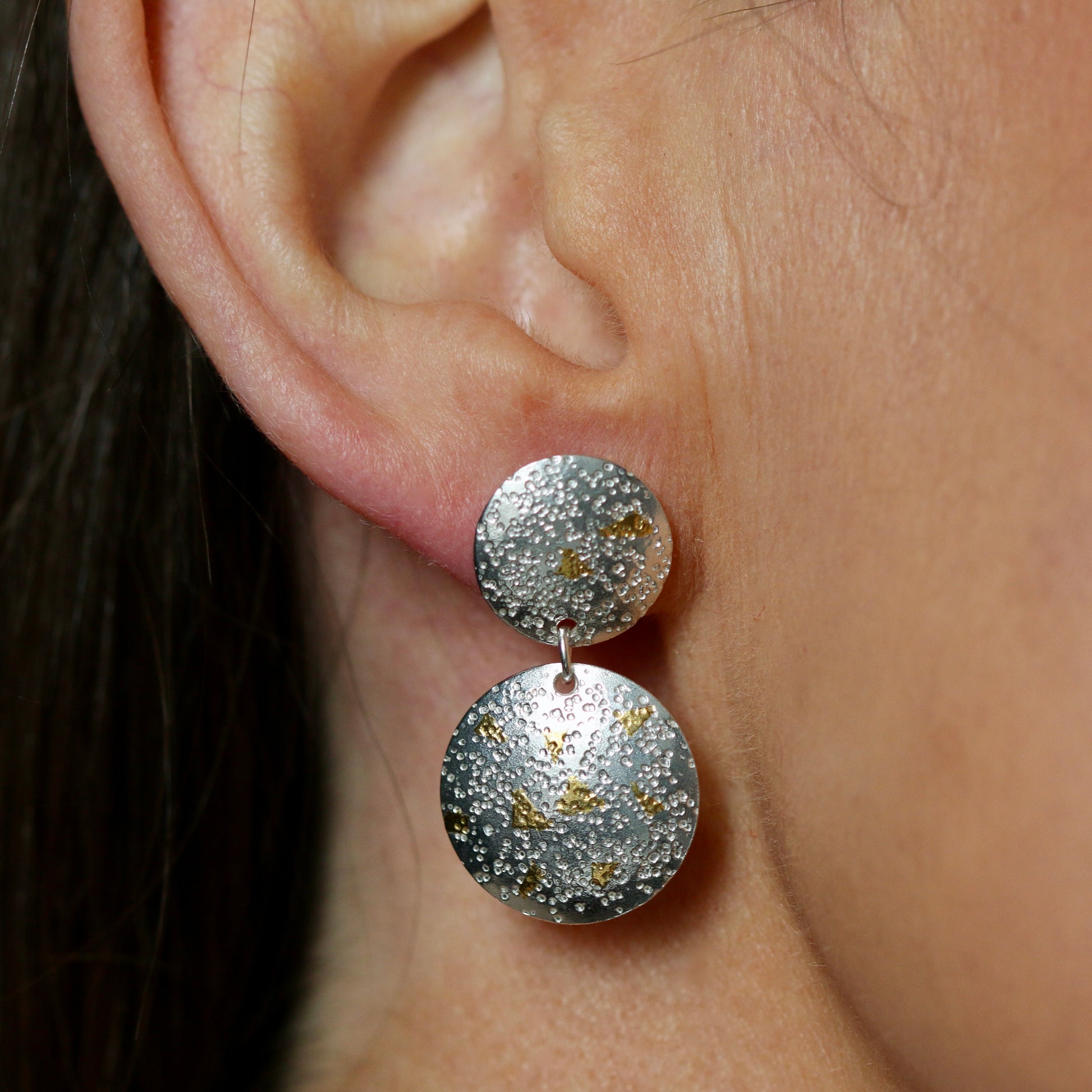 Keum Boo Double Circle Confetti Drop Earrings image 2