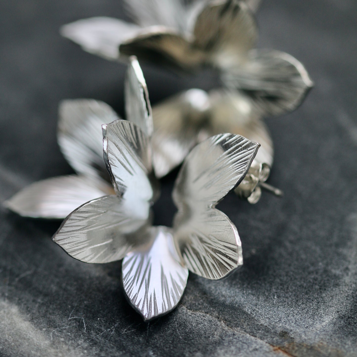 Statement Floral Textured Earrings image 3