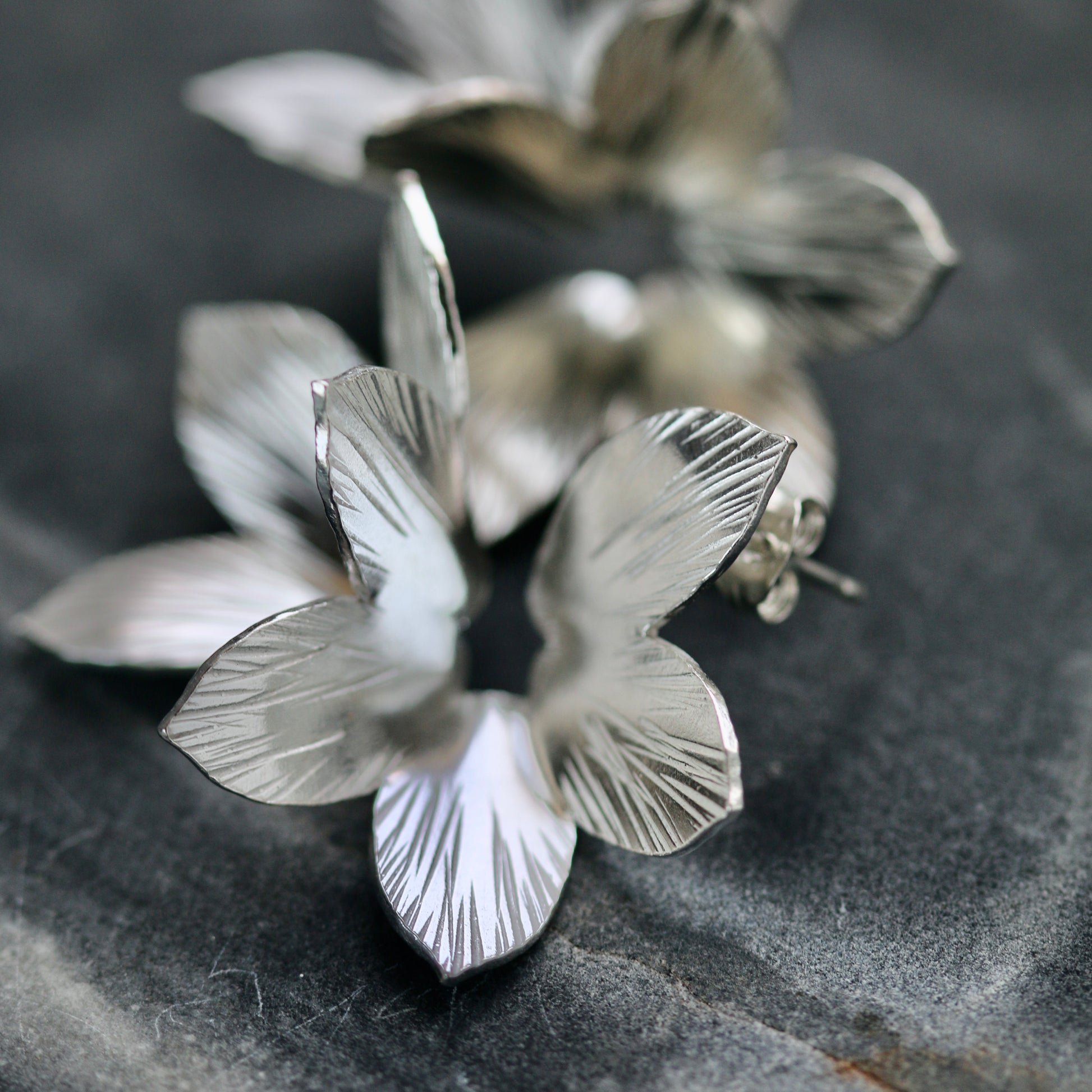 Statement Floral Textured Earrings image 3