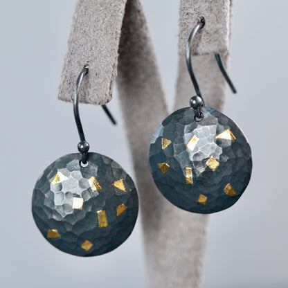 Keum Boo Oxidised Circle Confetti Drop Earrings image 0