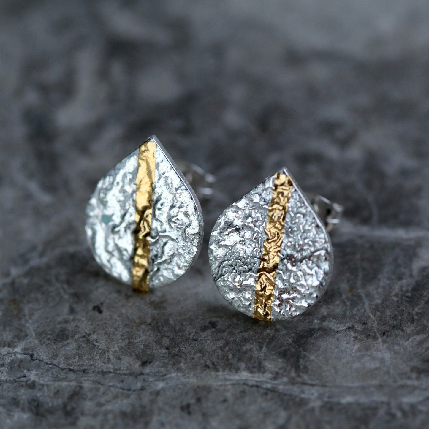 Keum Boo Silver LC Teardrop Studs image 1