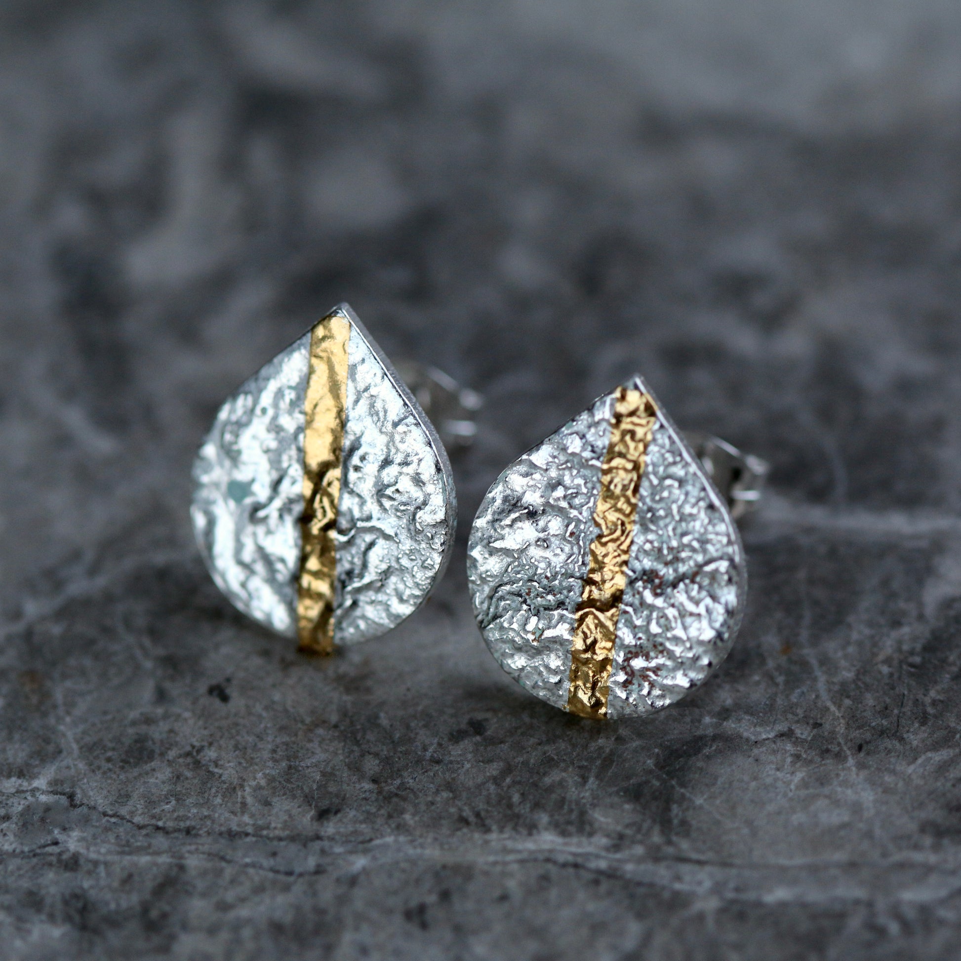 Keum Boo Silver LC Teardrop Studs image 1