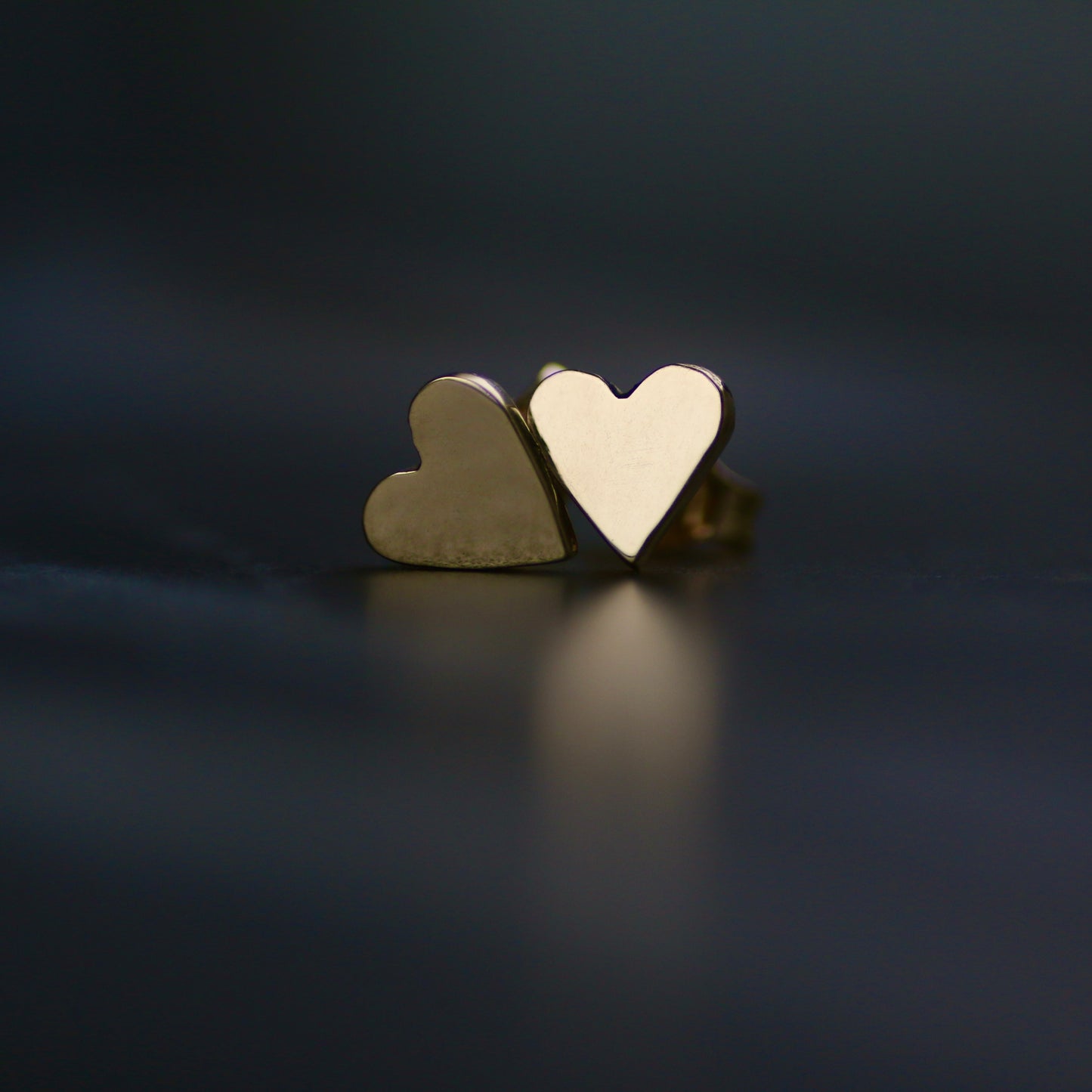Solid Polished 9ct Gold Heart Stud Earrings image 5