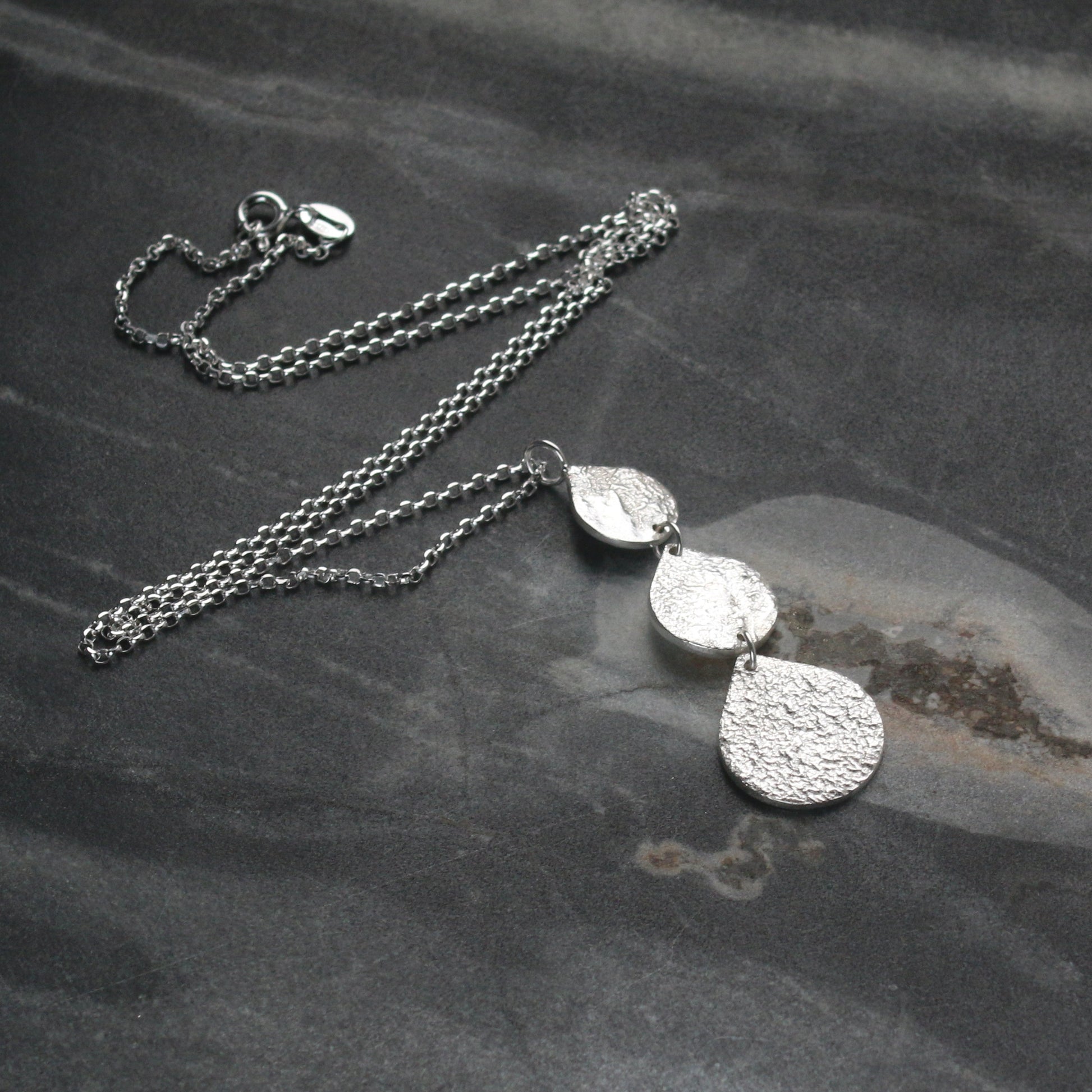 Triple Teardrop Silver Necklace image 2
