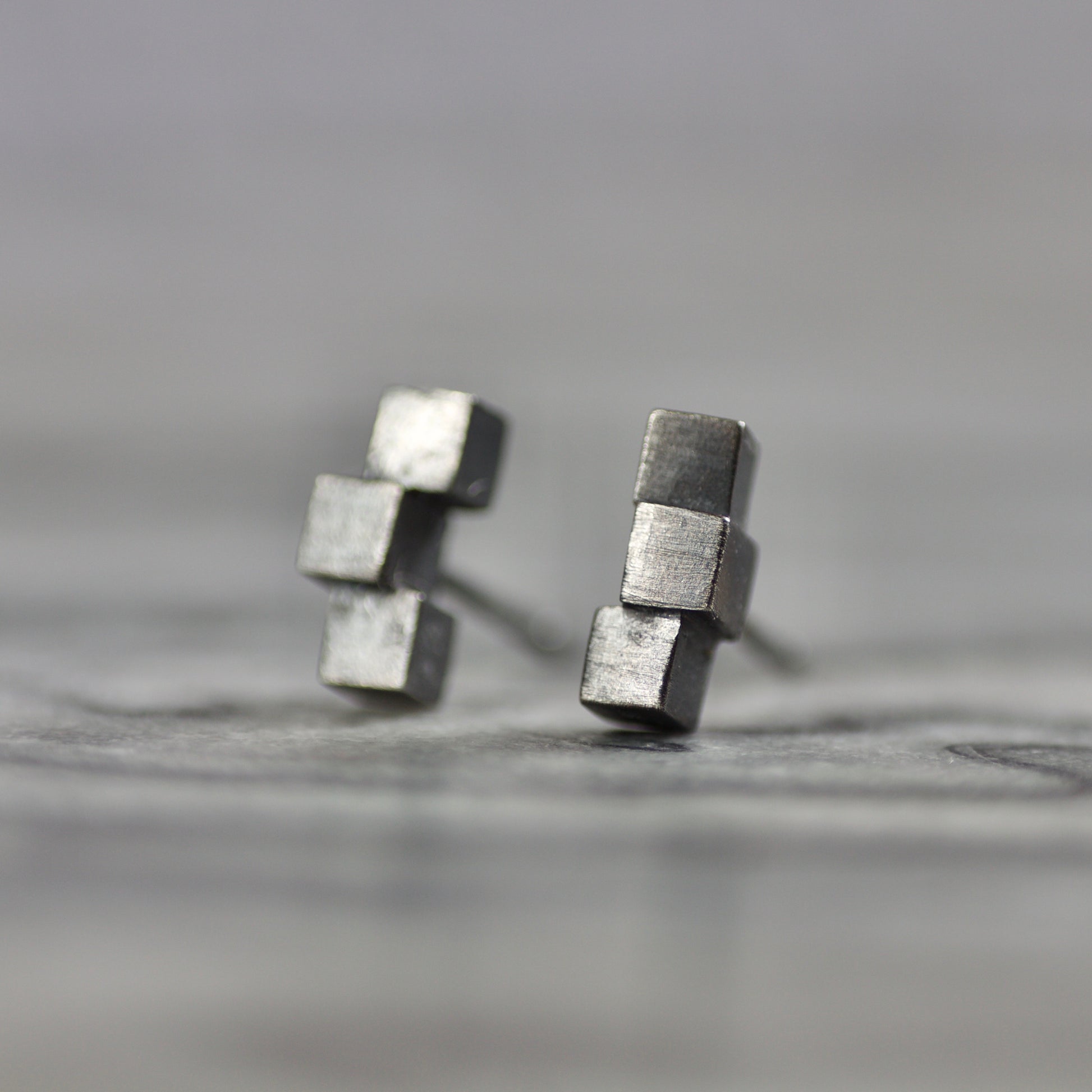 Solid Sterling Cube Stud Earrings image 4