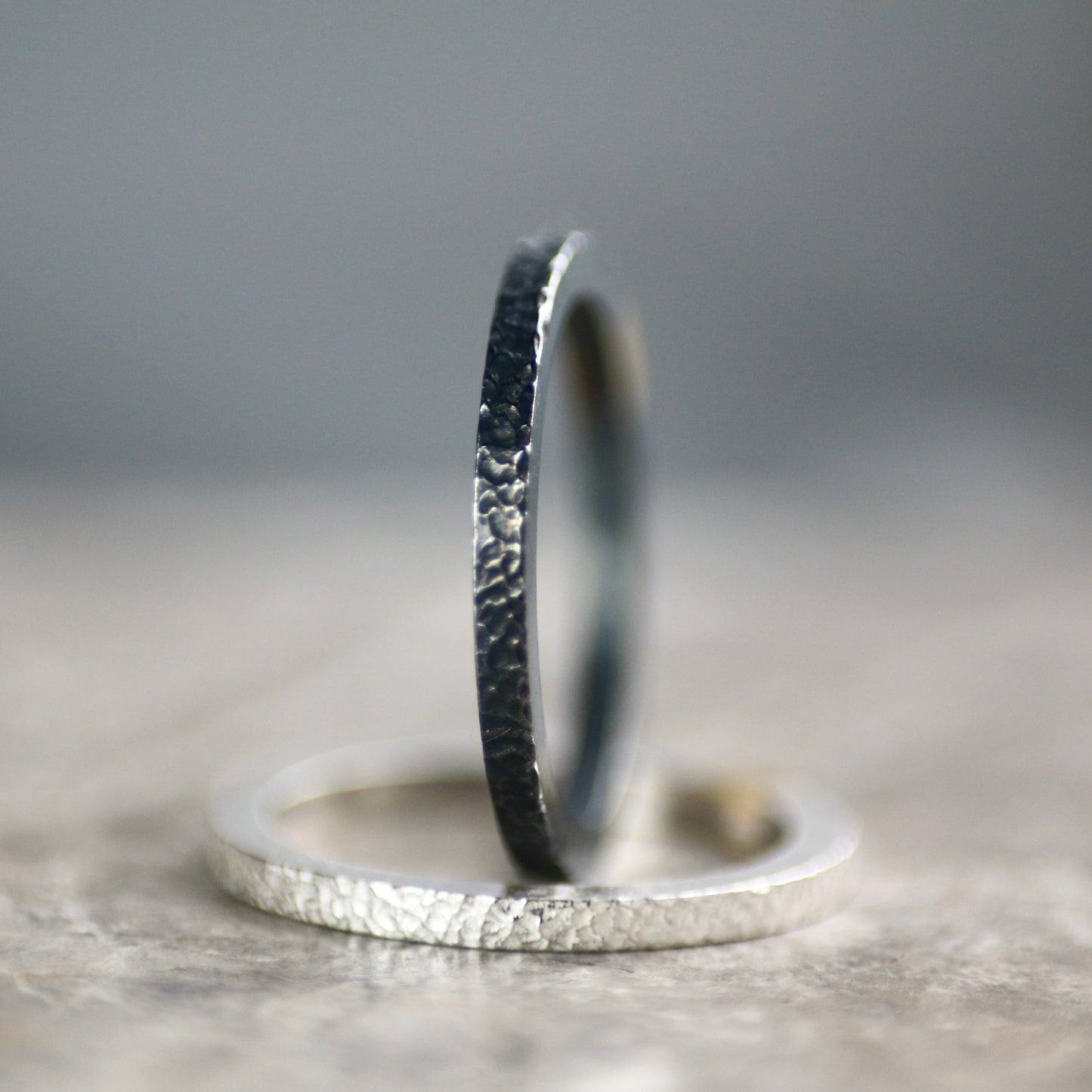2mm Oxidised Silver & Gold  Keum Boo Textured Ring image 4