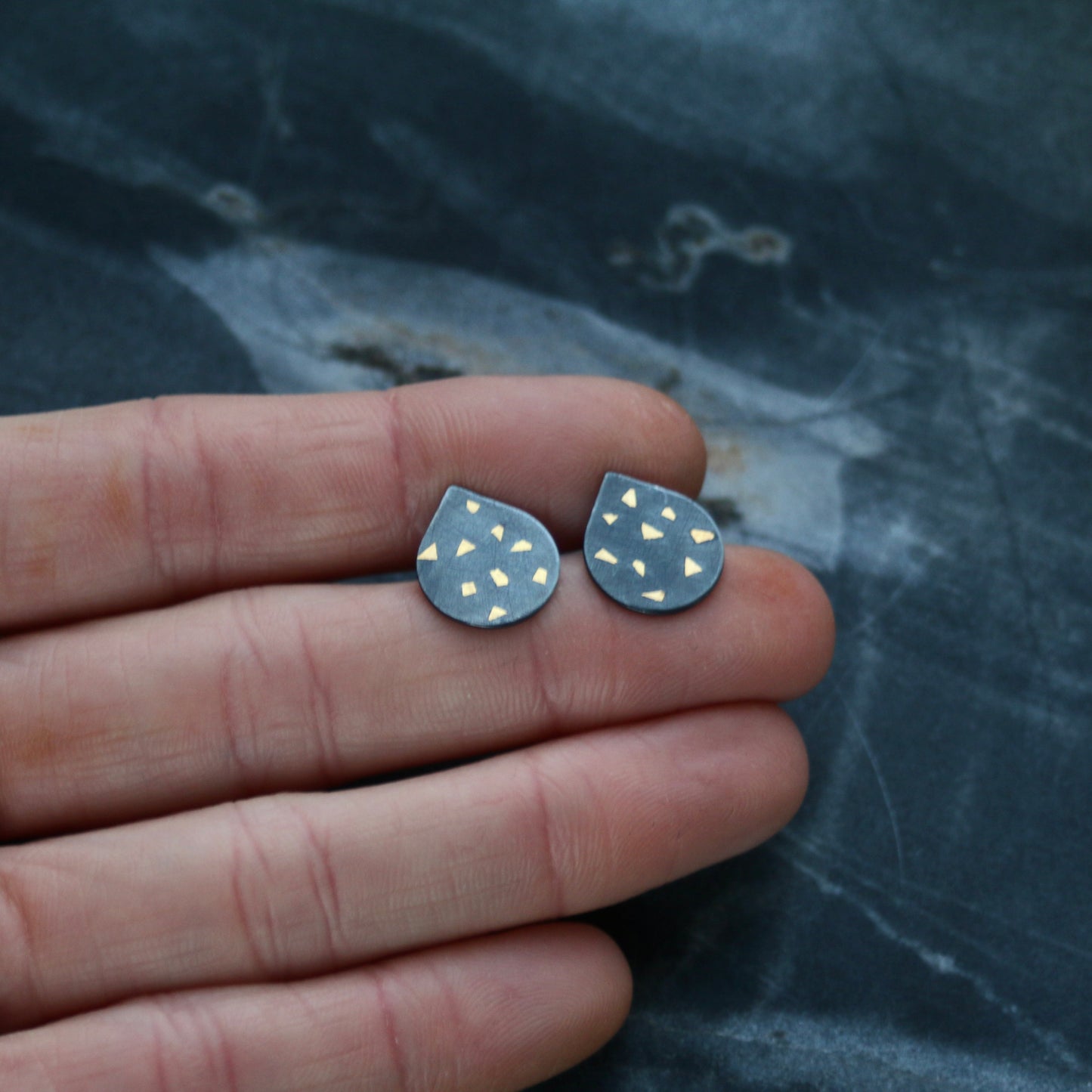 Oxidised Confetti Keum Boo Studs image 4