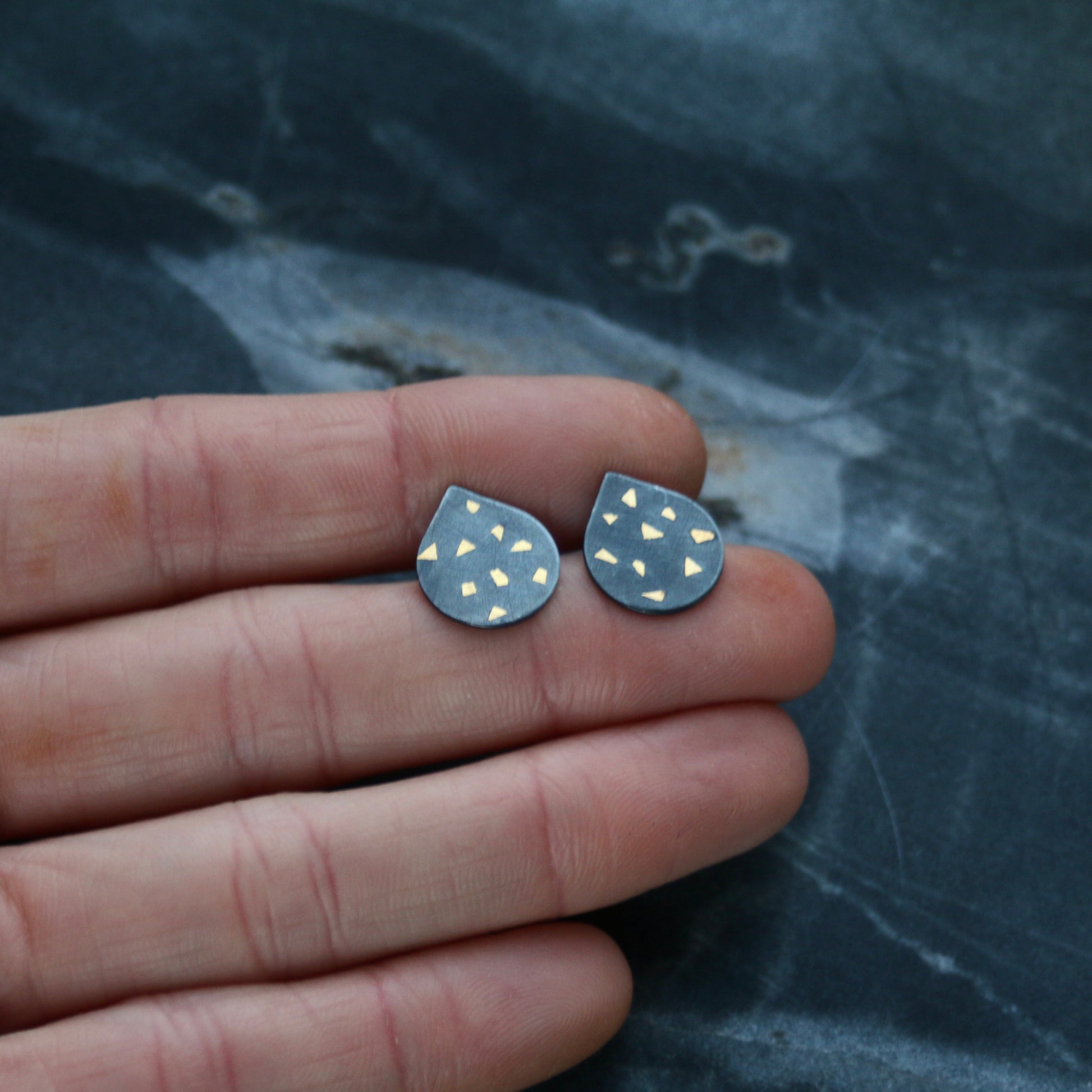 Oxidised Confetti Keum Boo Studs image 4