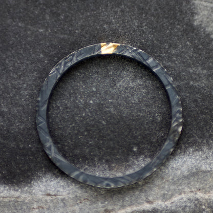 Oxidised Silver & Gold Linear Textured Skinny Ring image 7