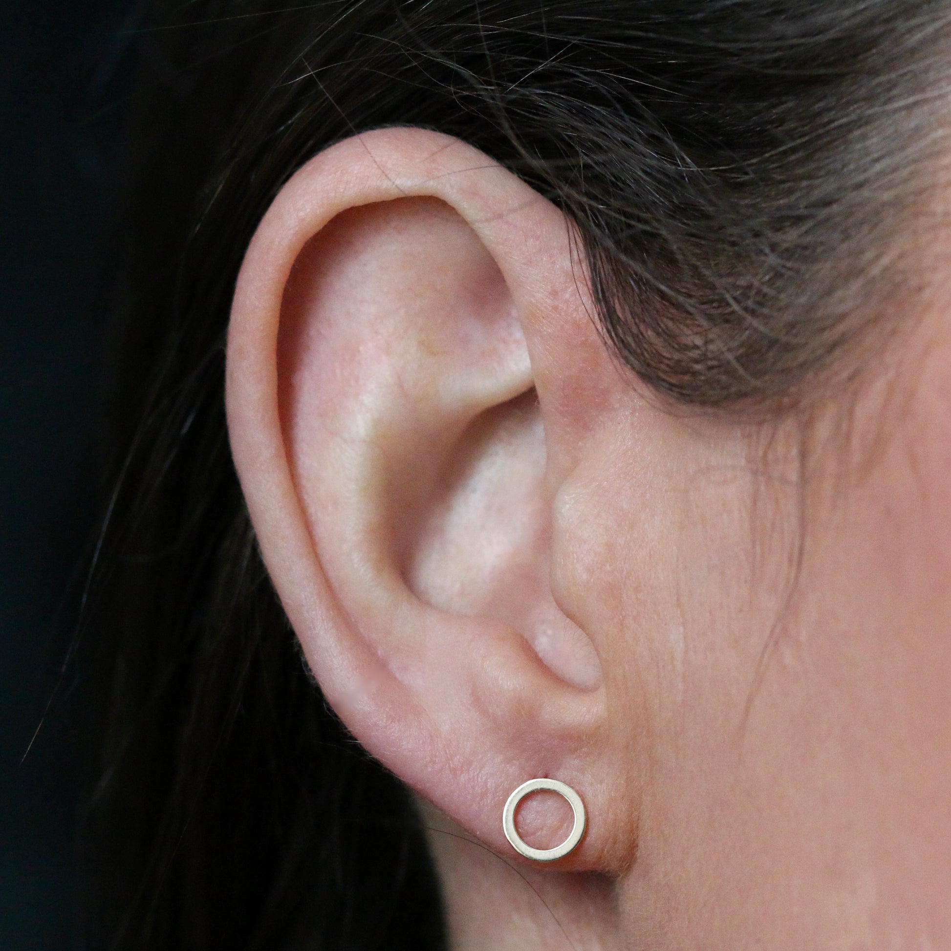 Solid Mini Polished 9ct Yellow Gold Halo Studs image 3