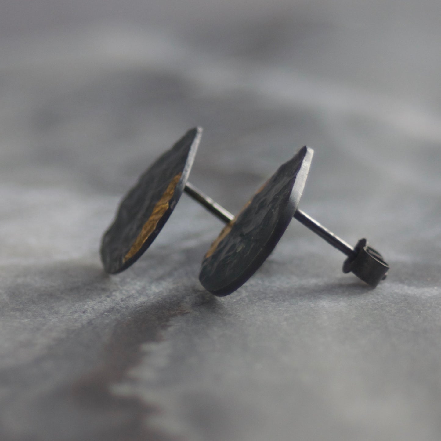 LC Oxidised Keum Boo Teardrop Stud Earrings image 2