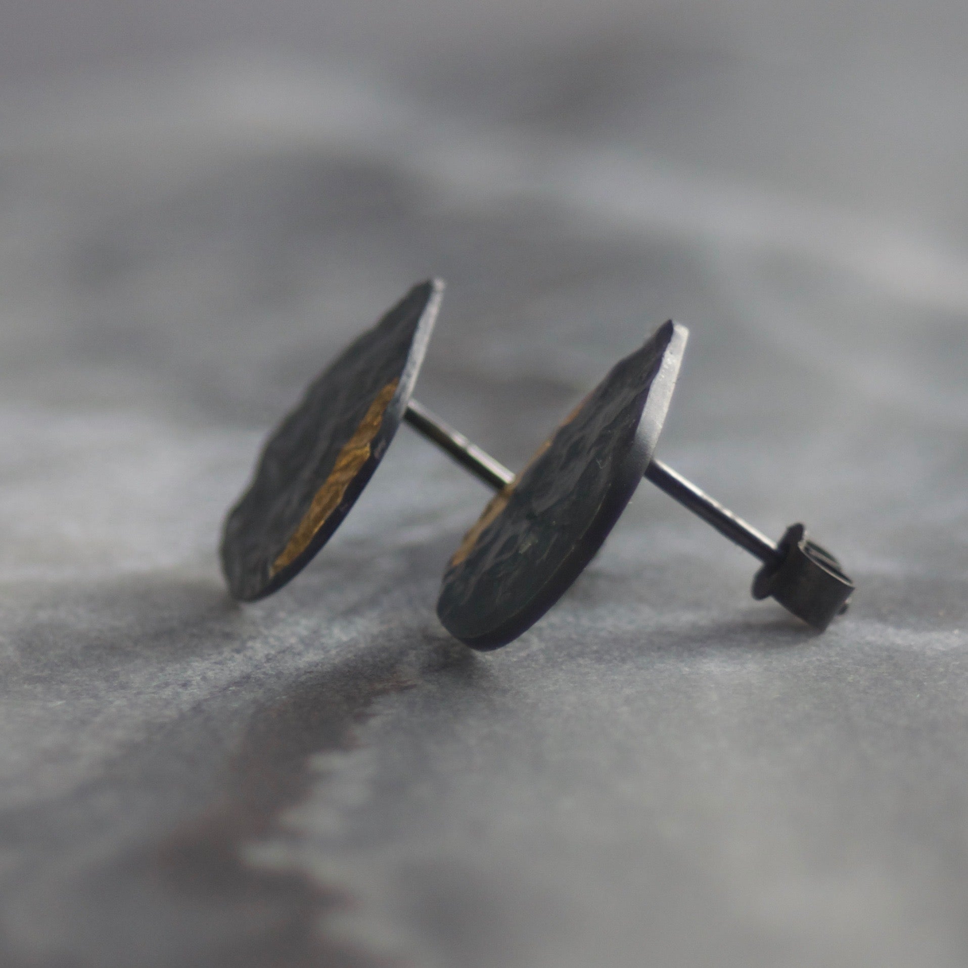 LC Oxidised Keum Boo Teardrop Stud Earrings image 2