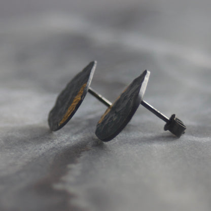 LC Oxidised Keum Boo Teardrop Stud Earrings image 2