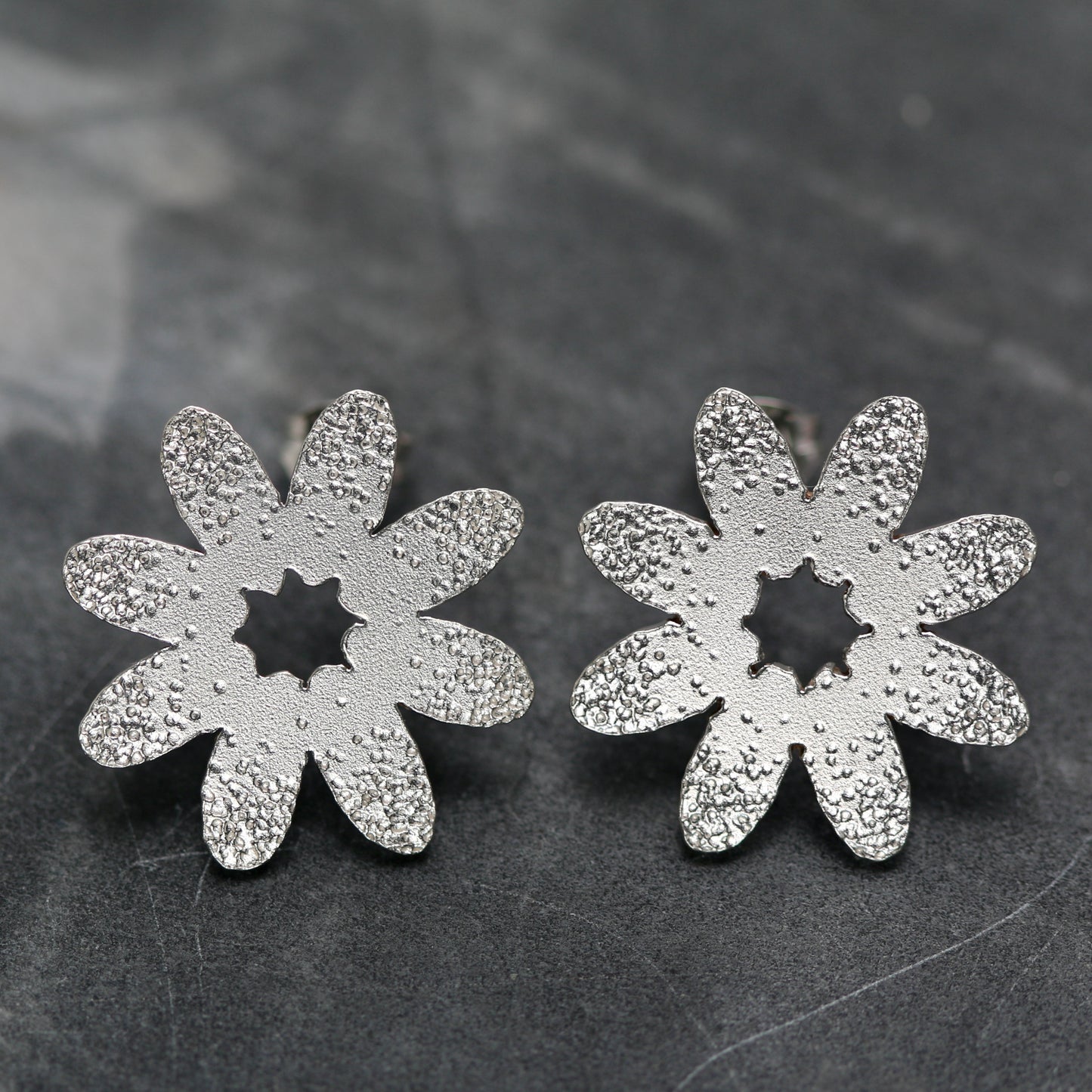 Floral Dot Textured Stud Earrings image 0