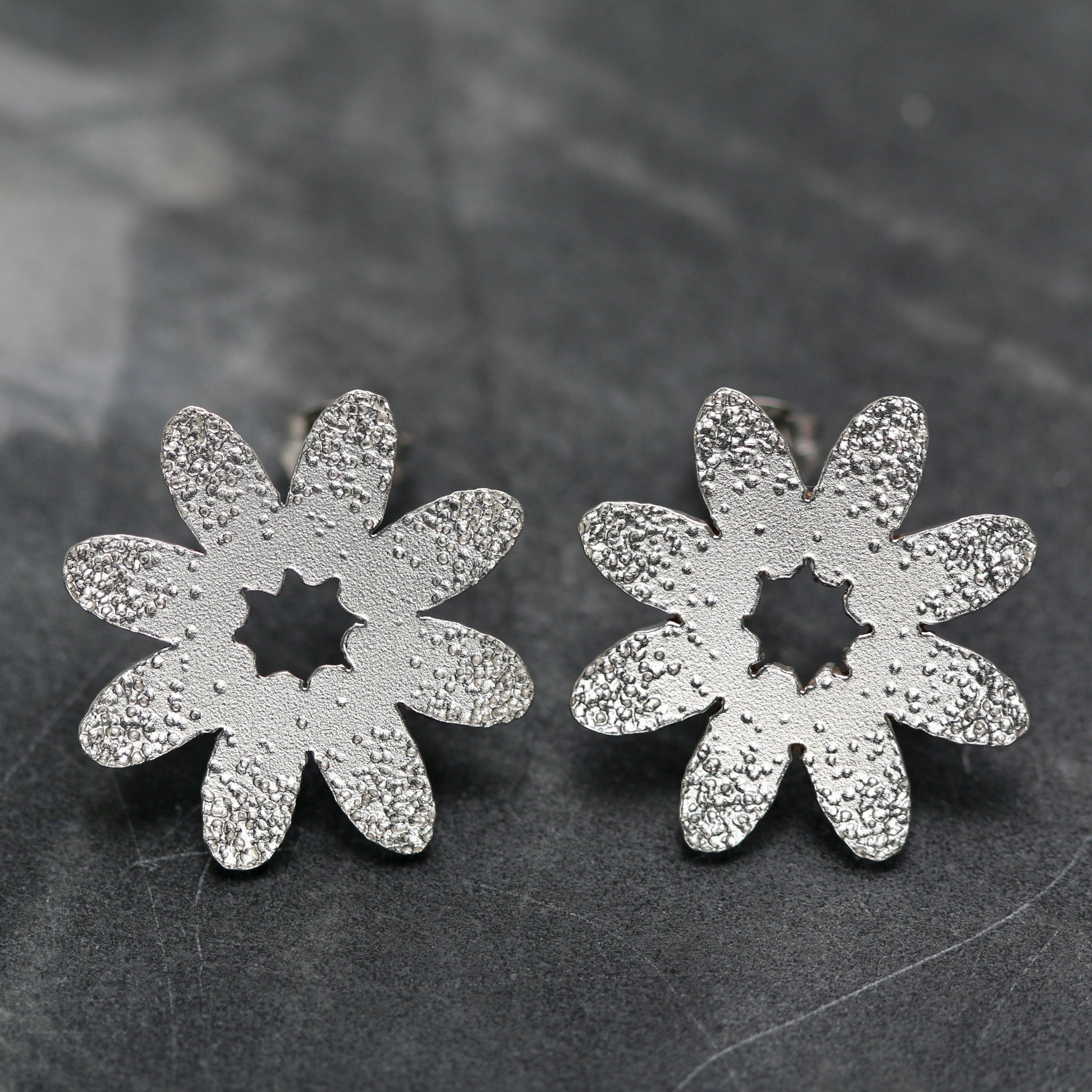 Floral Dot Textured Stud Earrings image 0