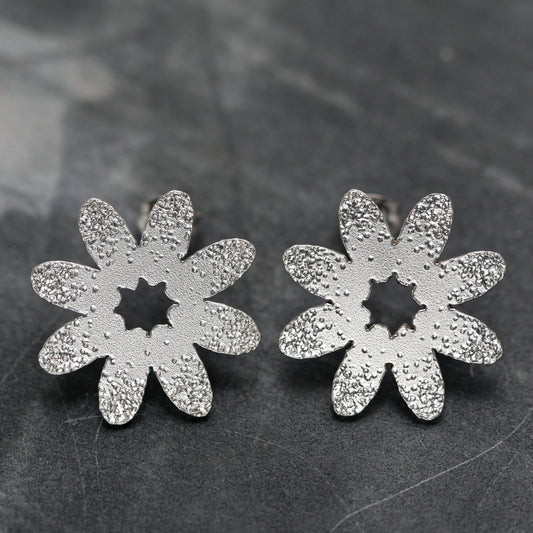 Floral Dot Textured Stud Earrings image 0