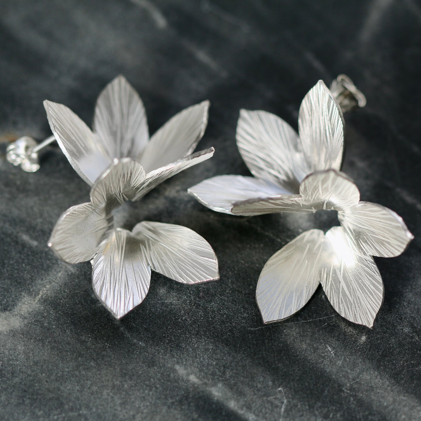 Statement Floral Textured Earrings image 0