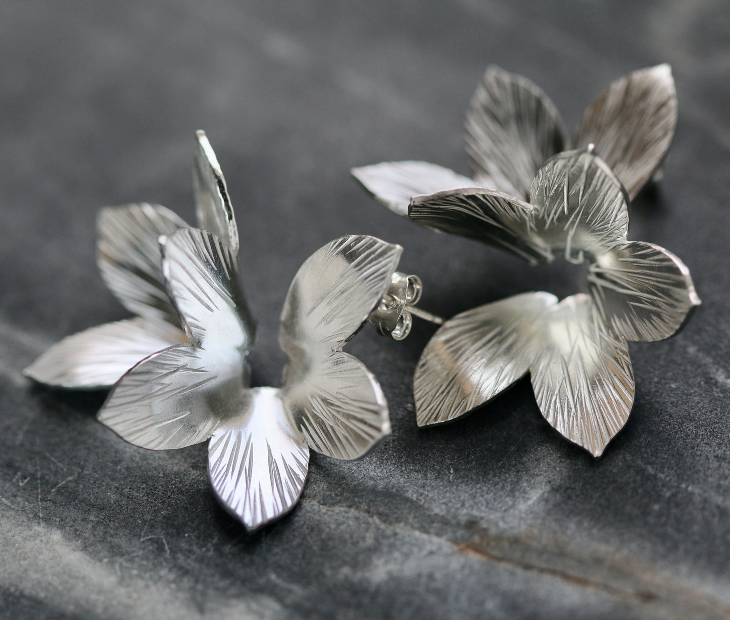 Statement Floral Textured Earrings image 2