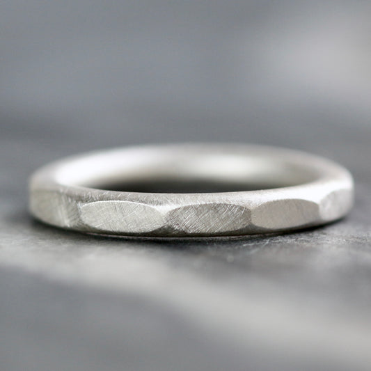 Faceted Sterling Silver Band