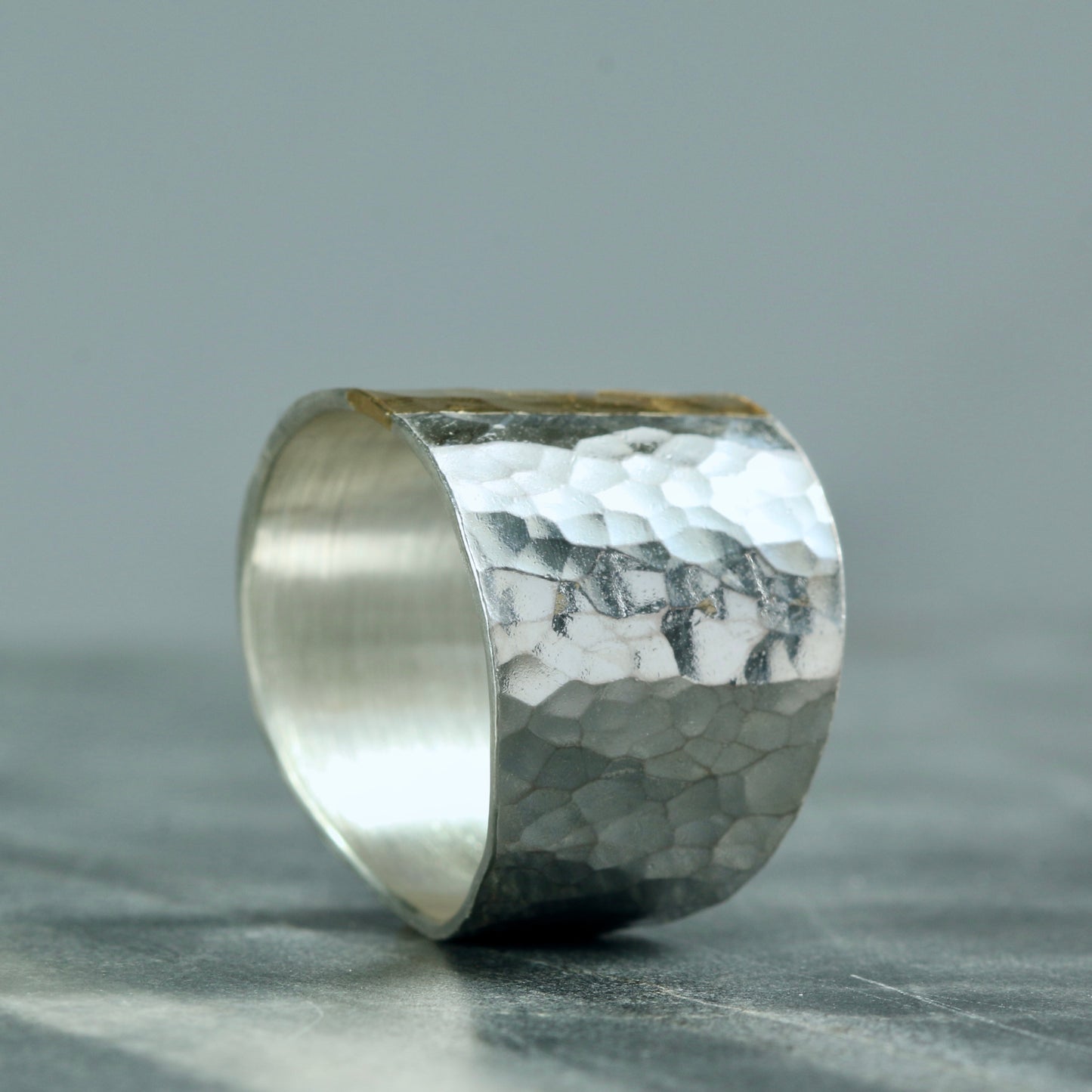 Wide Tapered Hammered Keum Boo Ring (Copy)