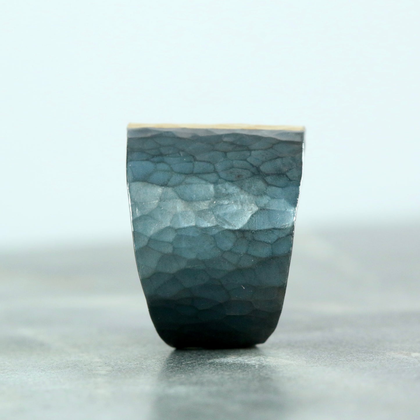 Wide Tapered Hammered Keum Boo Ring
