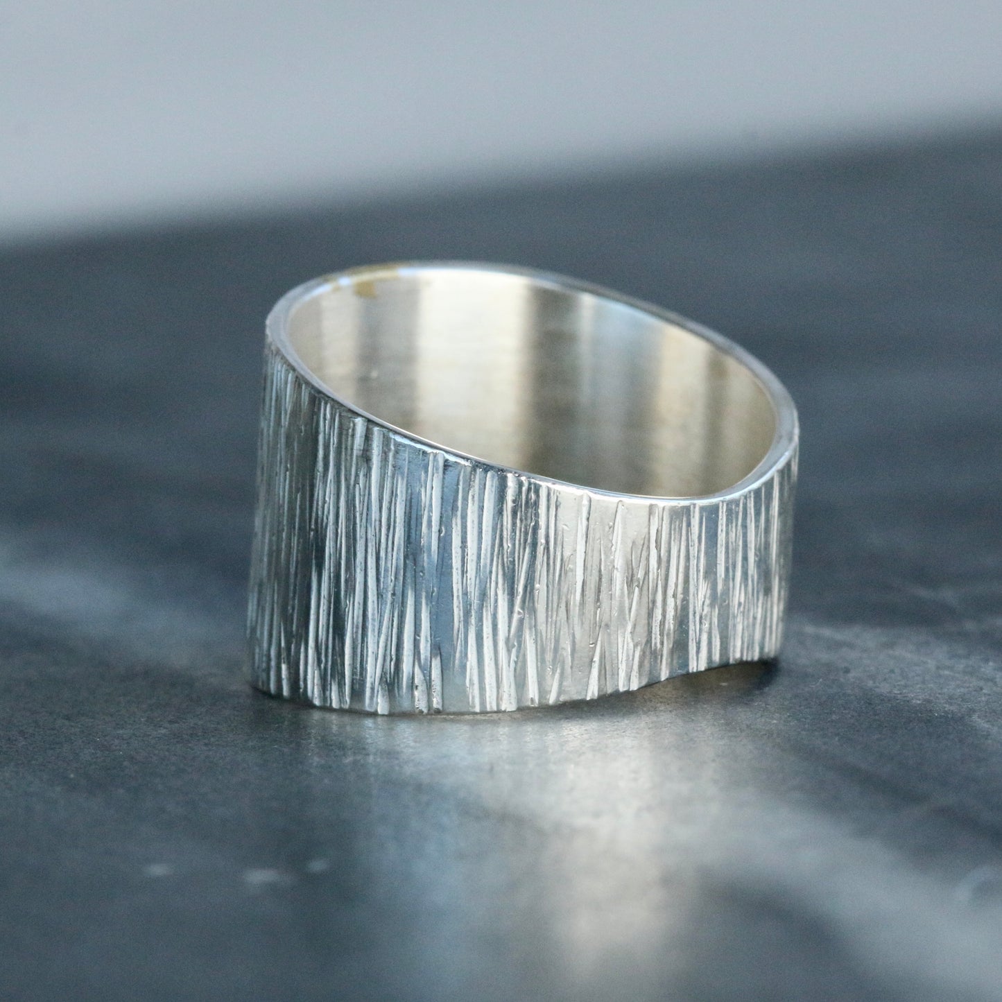Wide Tapered Linear Keum Boo Ring