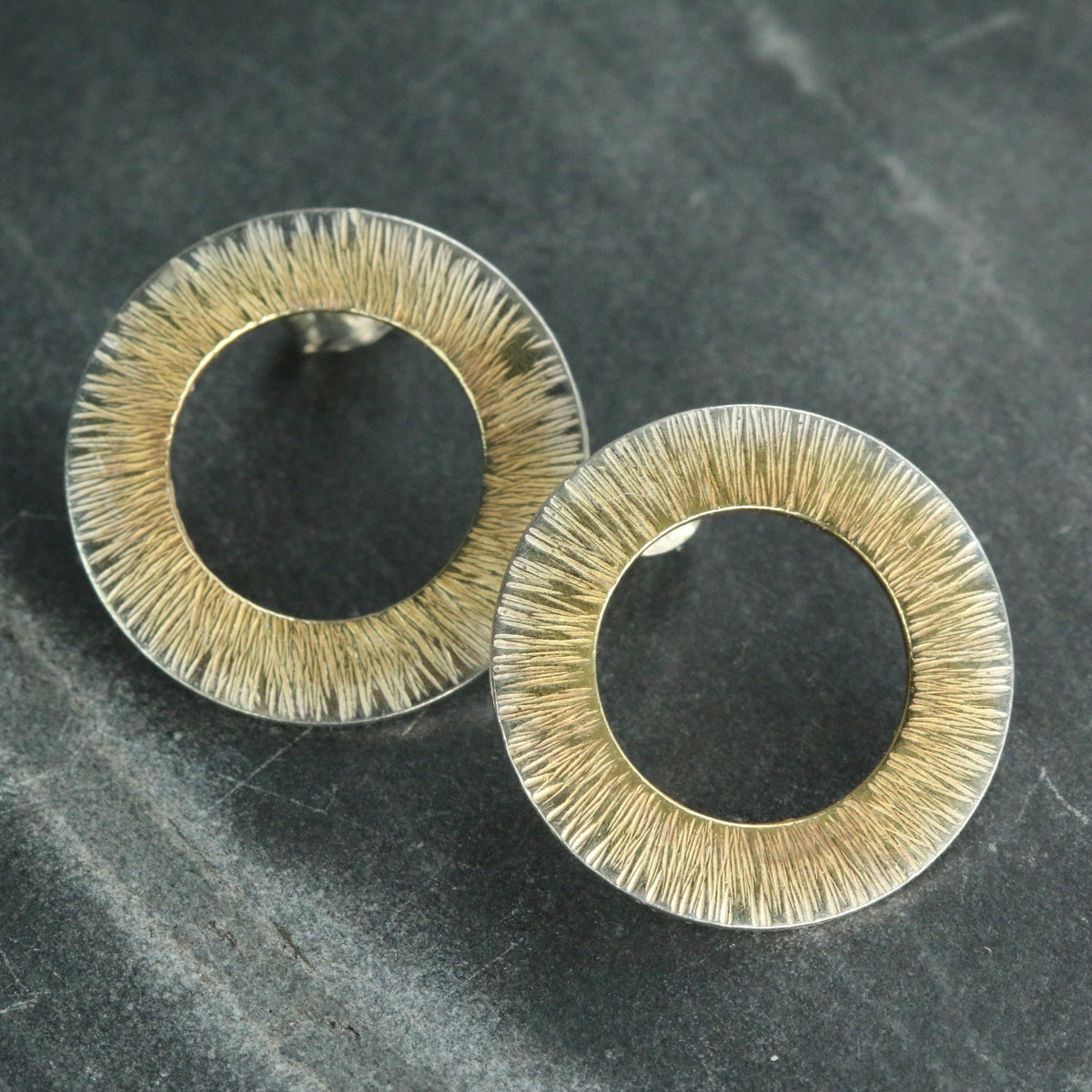 20mm Fade Radiate Gold Plate Wide Washer Studs