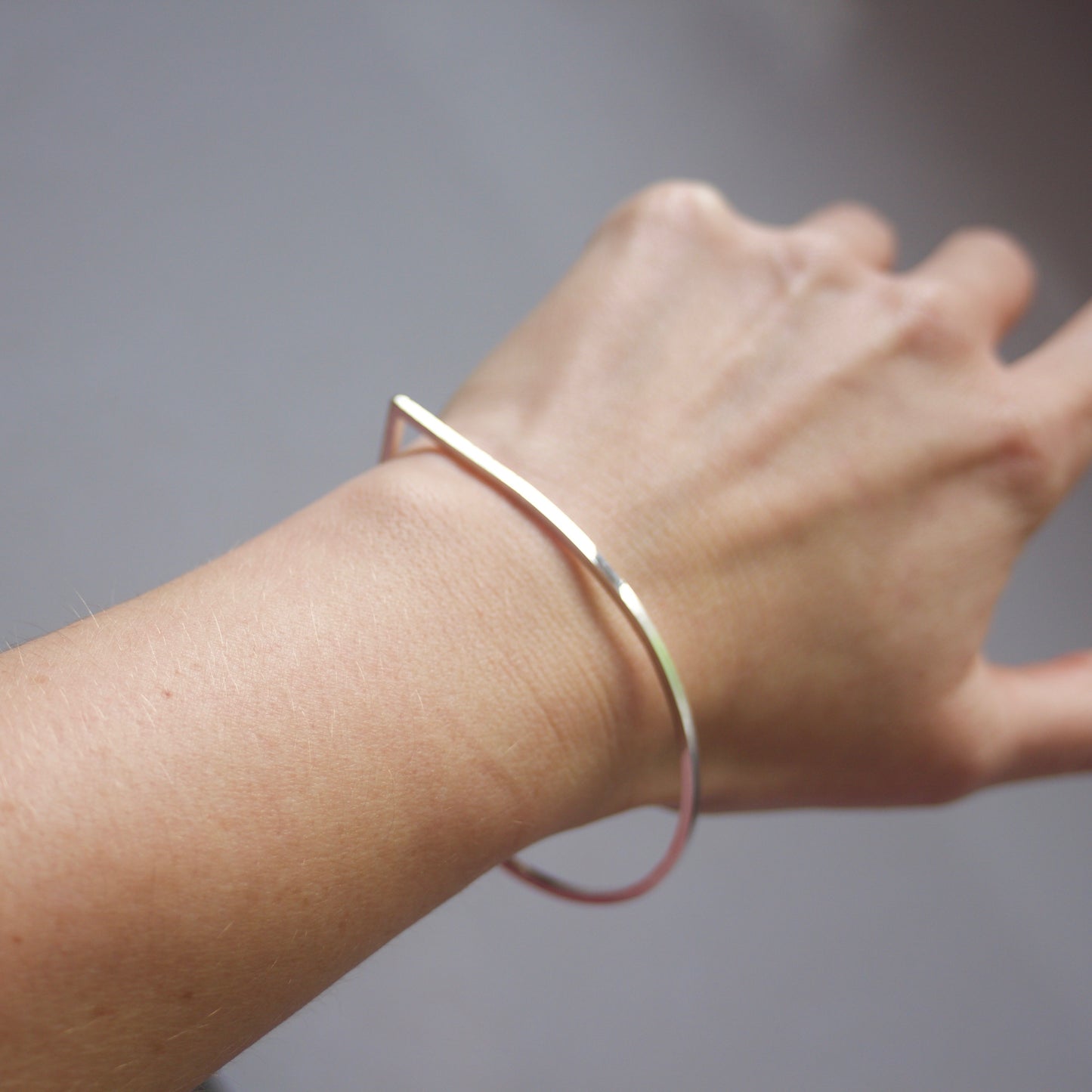 LC Right Angle Solid Silver Bangle image 2