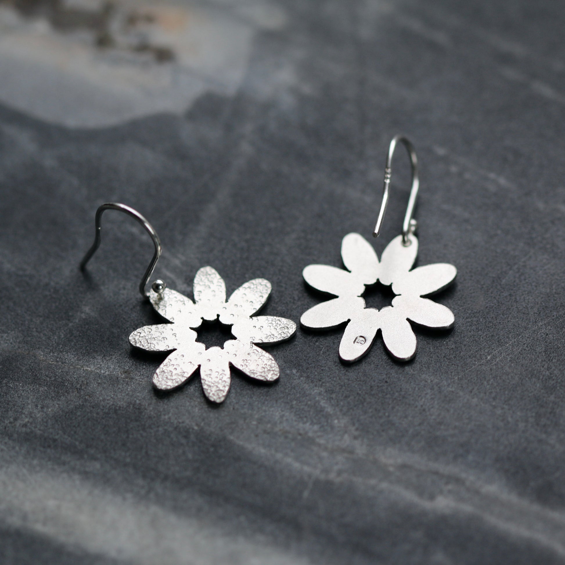 Floral Dot Textured Drop Earrings image 5