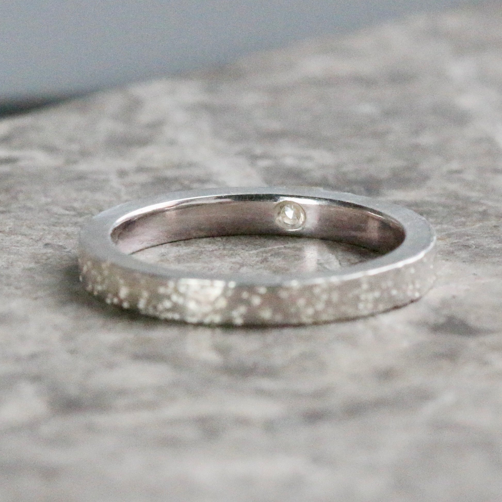 Diamond Silver + 18ct Gold Dot Ring UK Ring Size M image 6