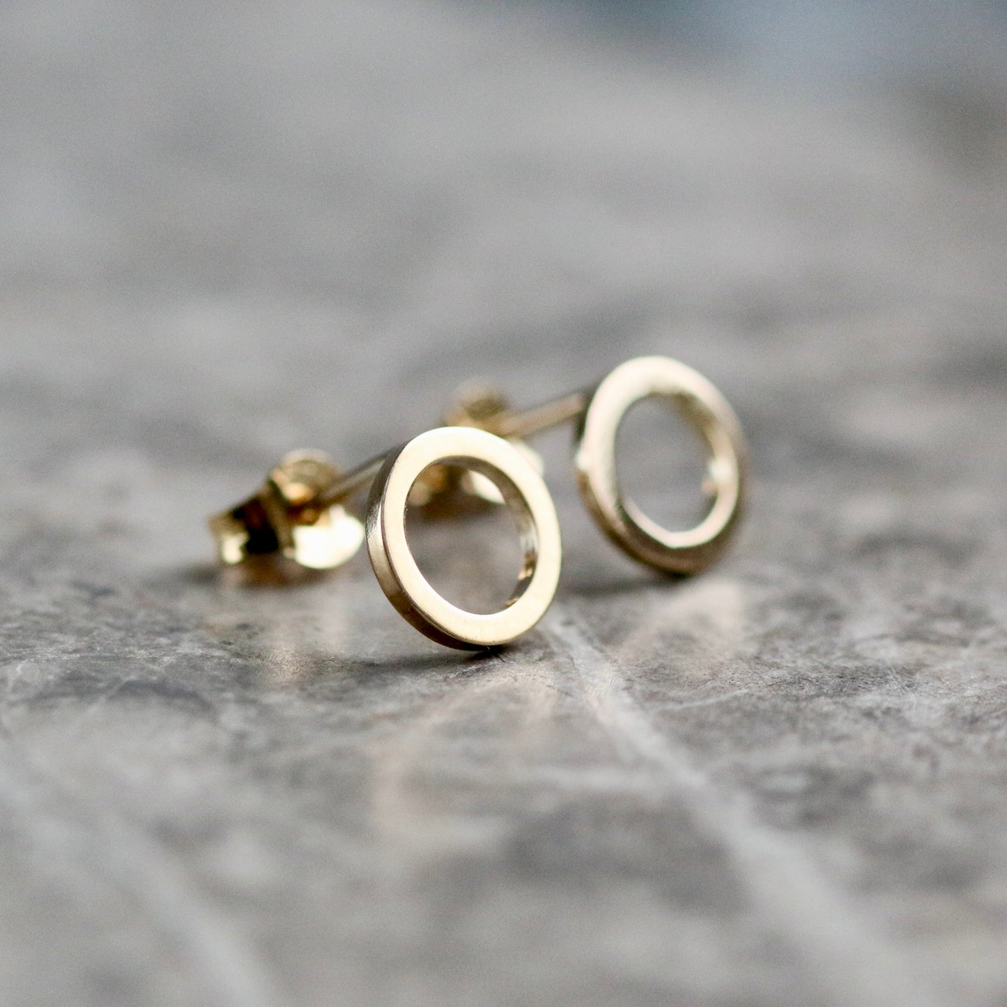 Solid Mini Polished 9ct Yellow Gold Halo Studs image 1