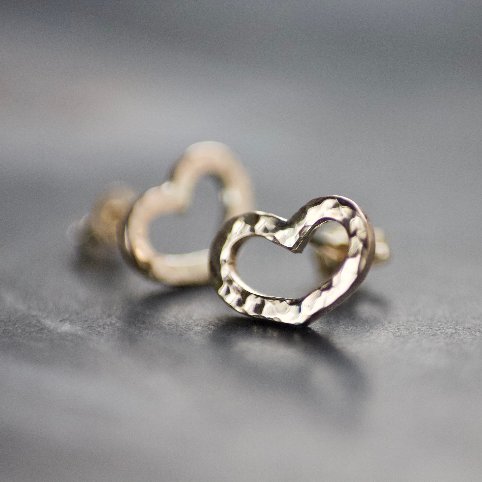 9ct Open Heart Stud Earrings image 1