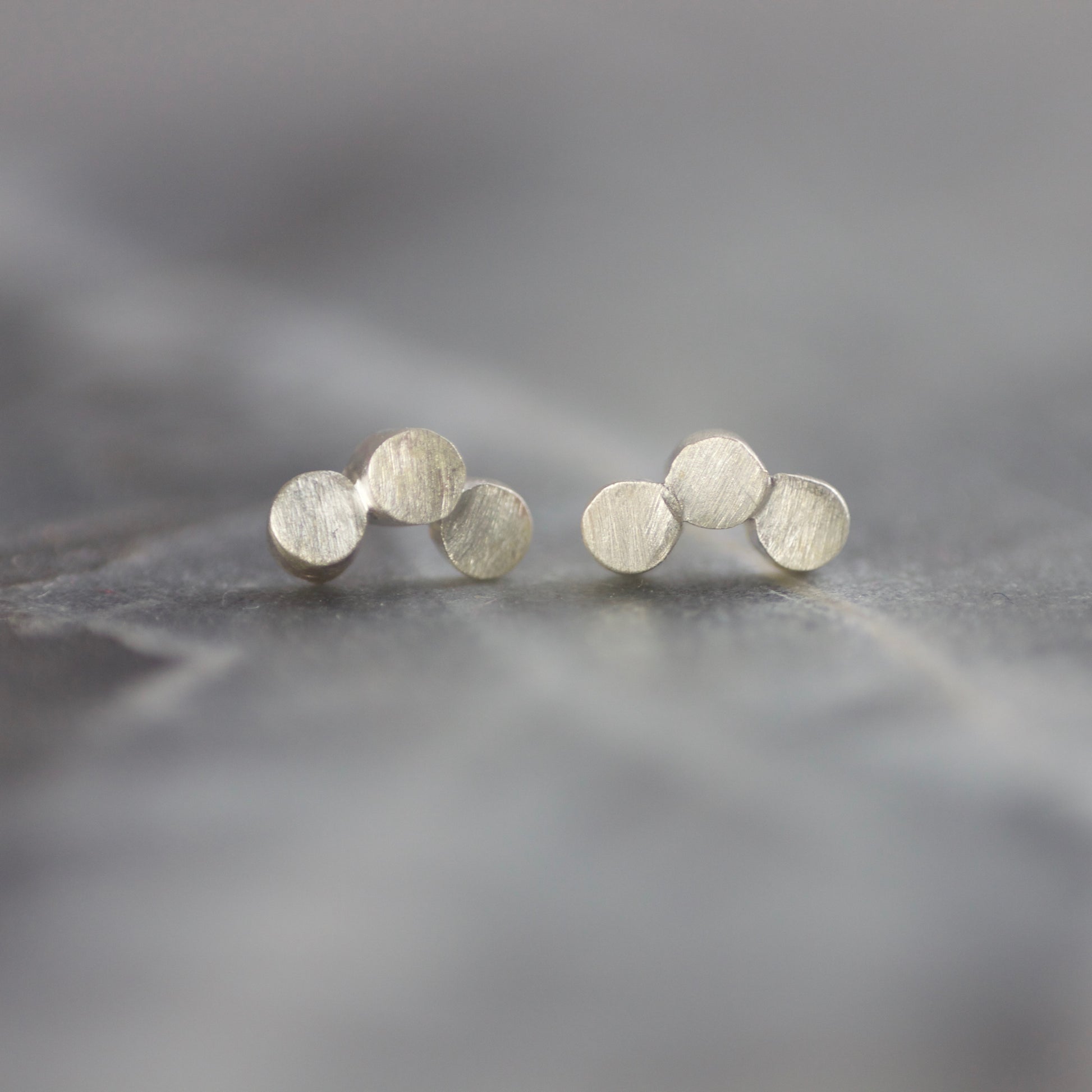 Solid Sterling Cylinder Stud Earrings image 2