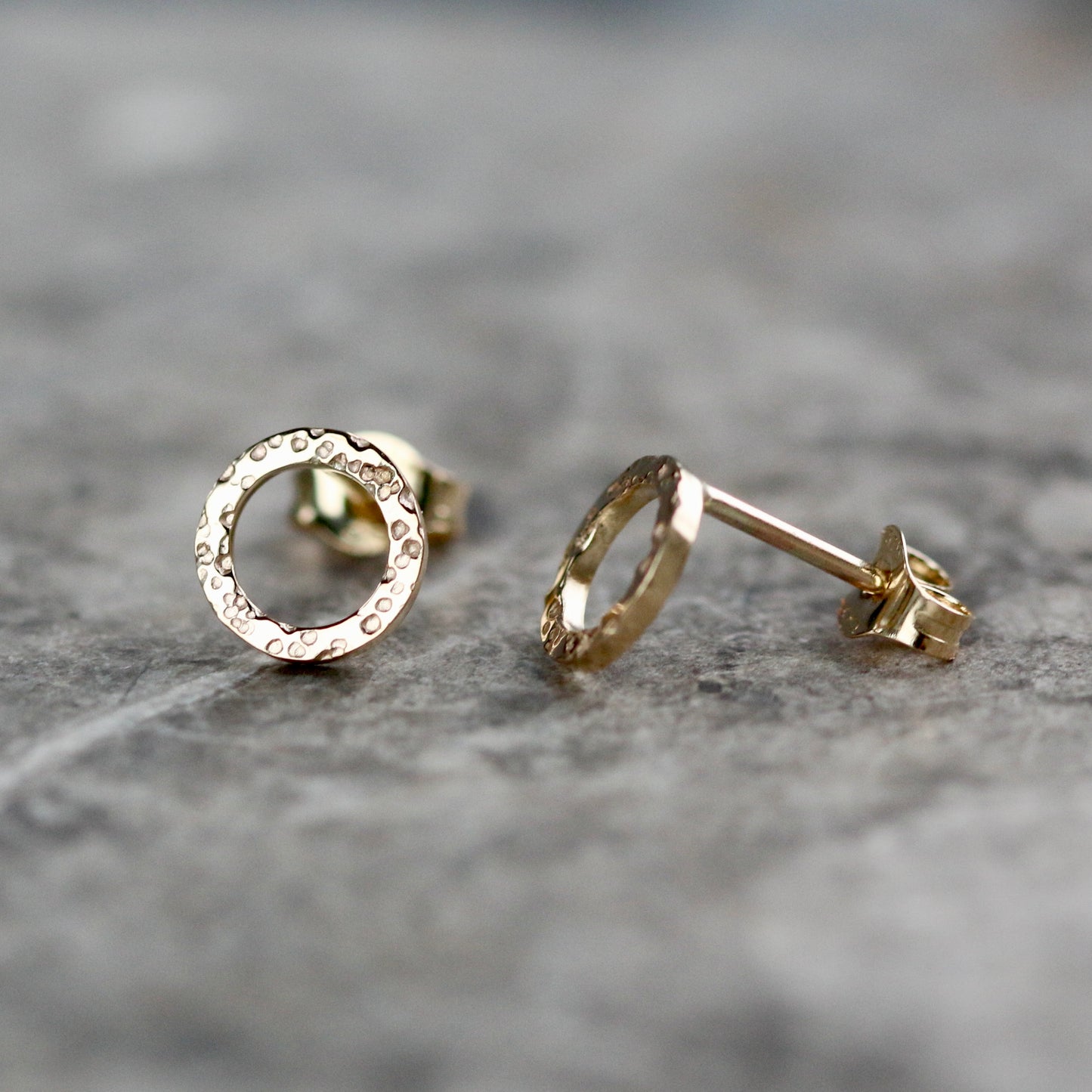 Solid Mini Dot Textured 9ct Yellow Gold Halo Studs image 5