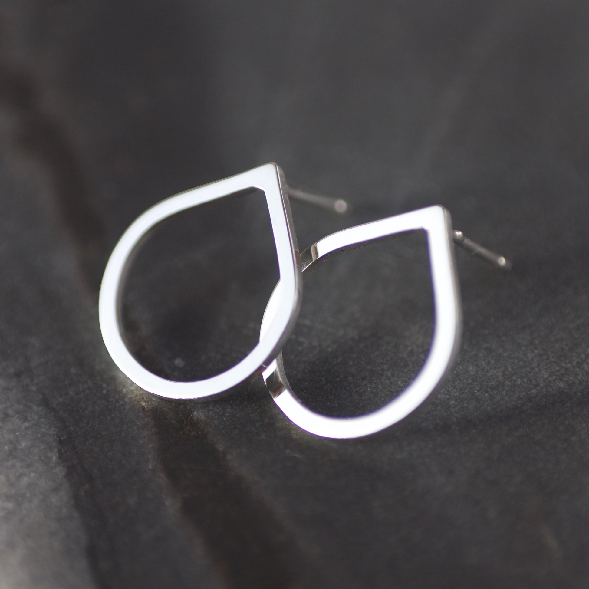 LC Silver Frame Stud Earrings image 0