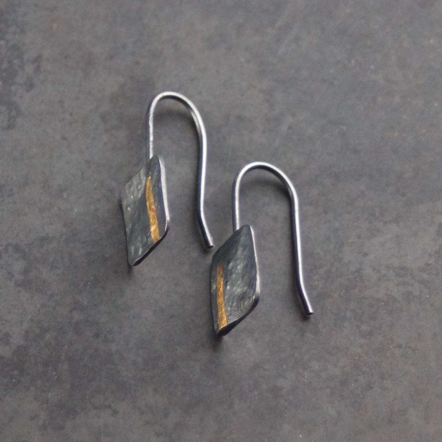 LINEAR Oxidised Square-ish Drop Earrings image 2
