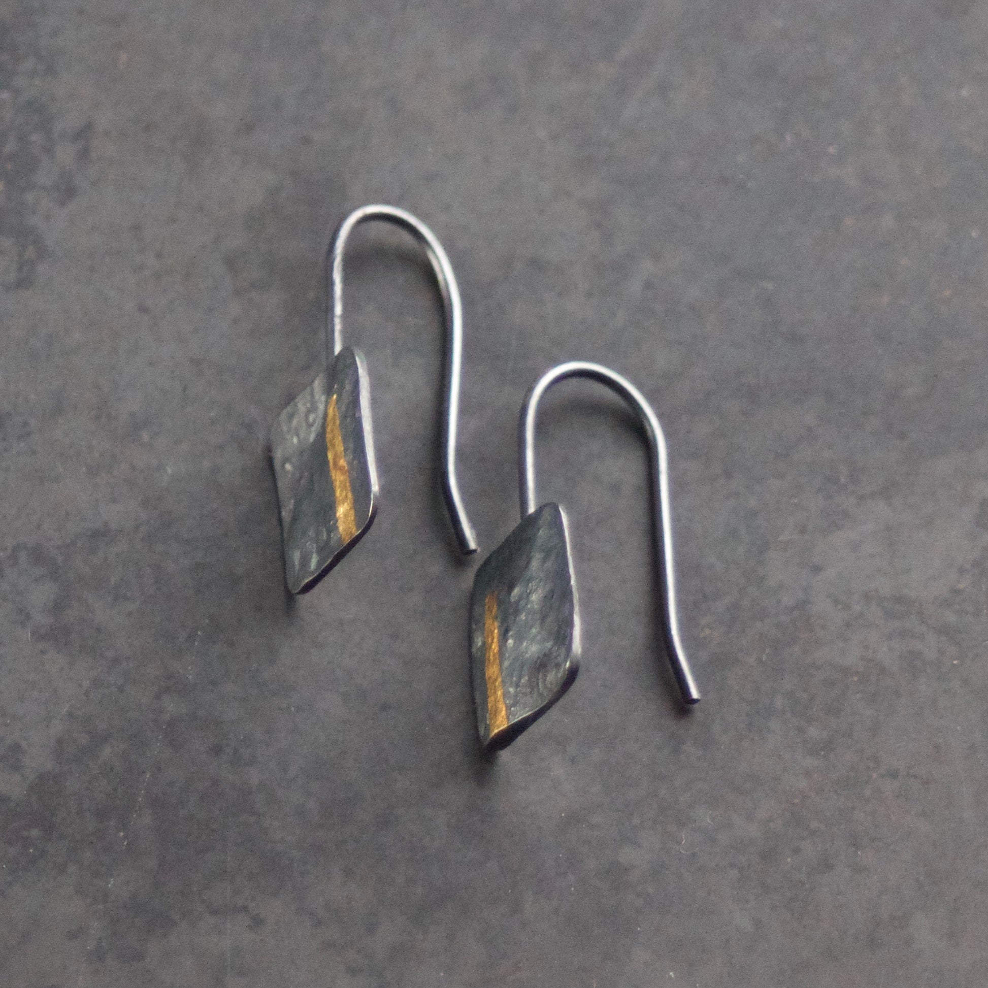 LINEAR Oxidised Square-ish Drop Earrings image 2