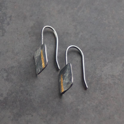 LINEAR Oxidised Square-ish Drop Earrings image 2
