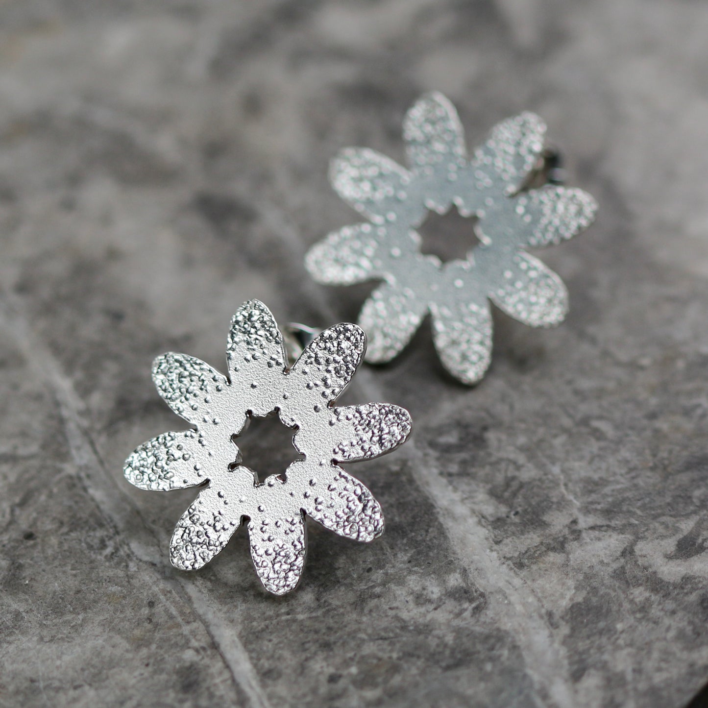 Floral Dot Textured Stud Earrings image 5