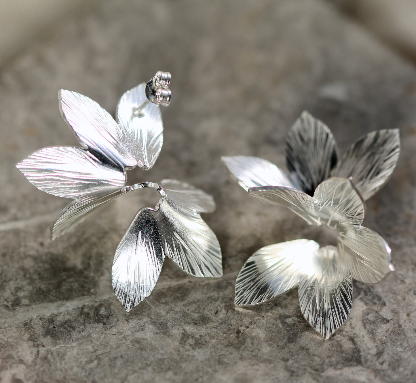 Statement Floral Textured Earrings image 6