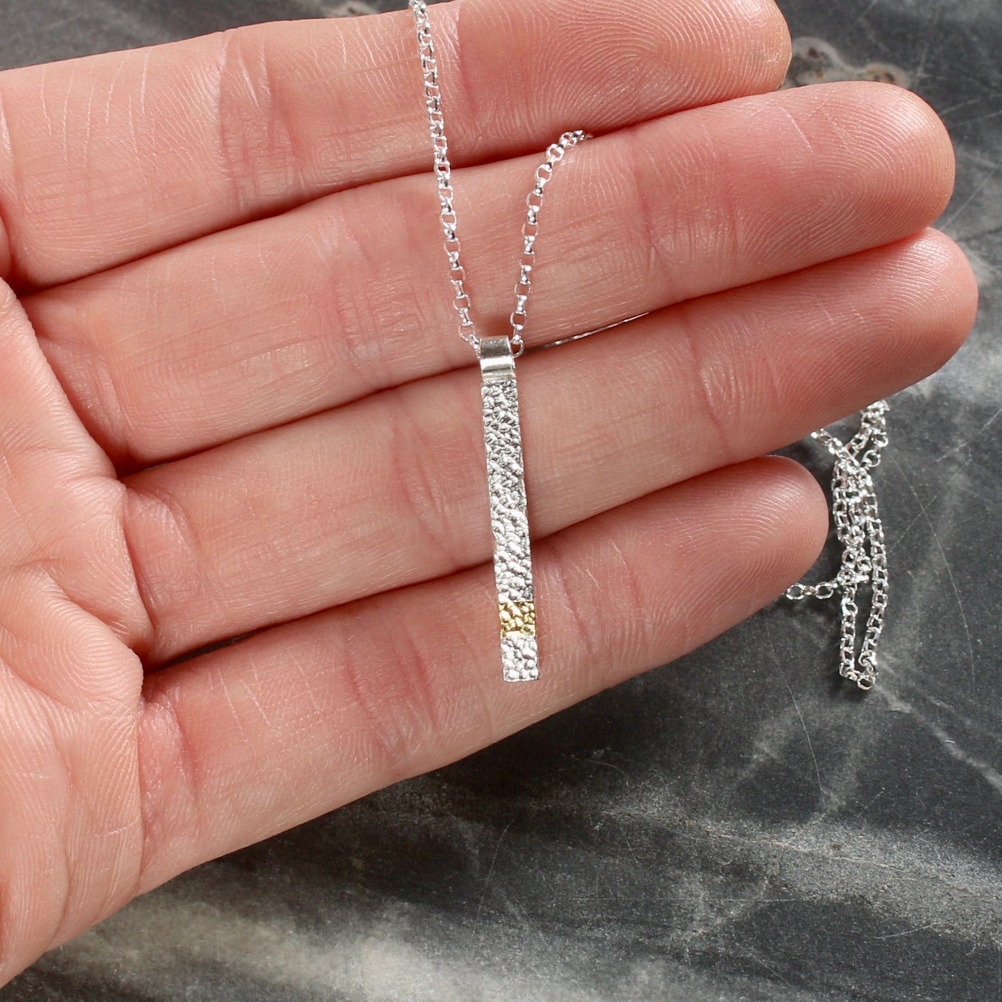 Keum Boo Silver Bar Necklace image 5
