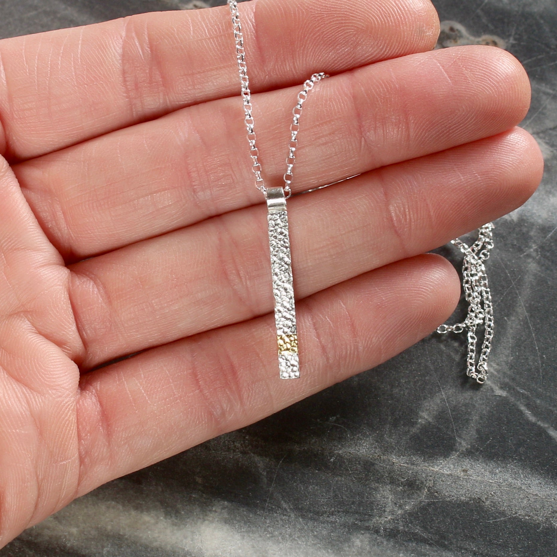 Keum Boo Silver Bar Necklace image 5